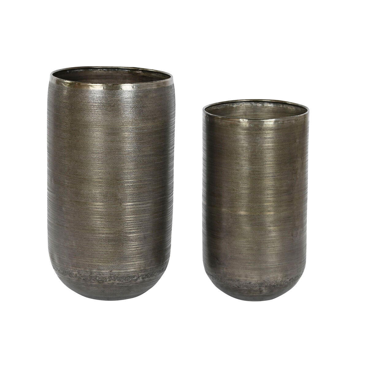 Set de maceteros home esprit dorado plateado aluminio 34,5 x 36 x 63 cm