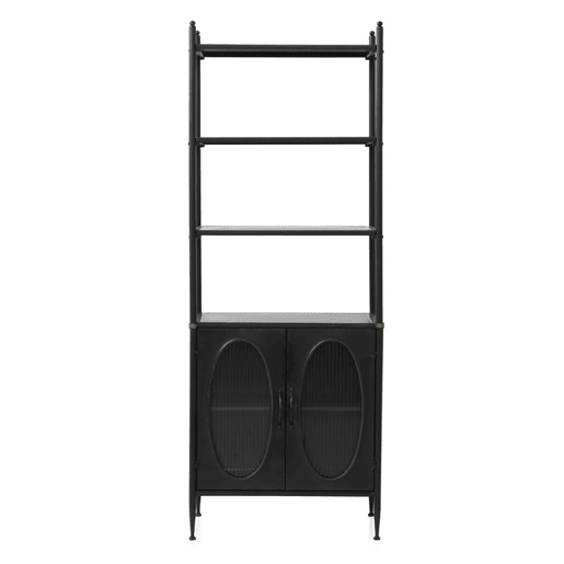 Prateleira Com Estrutura Metálica, Porta Com Cristal Oval