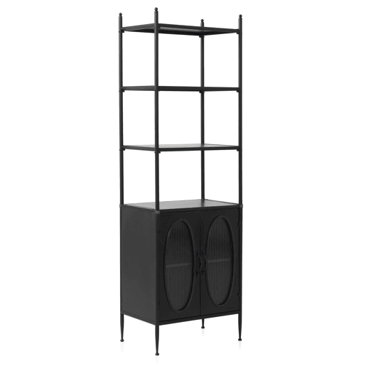 Prateleira Com Estrutura Metálica, Porta Com Cristal Oval
