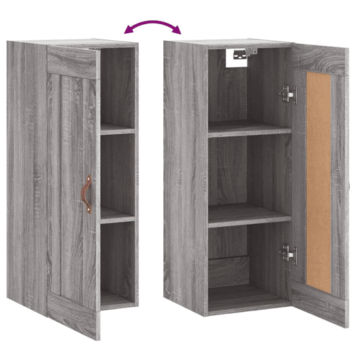 vidaXL Armário de parede 34,5x34x90 cm derivados madeira cinza sonoma vidaXL Armário de parede 34,5x34x90 cm derivados madeira cinza sonoma
