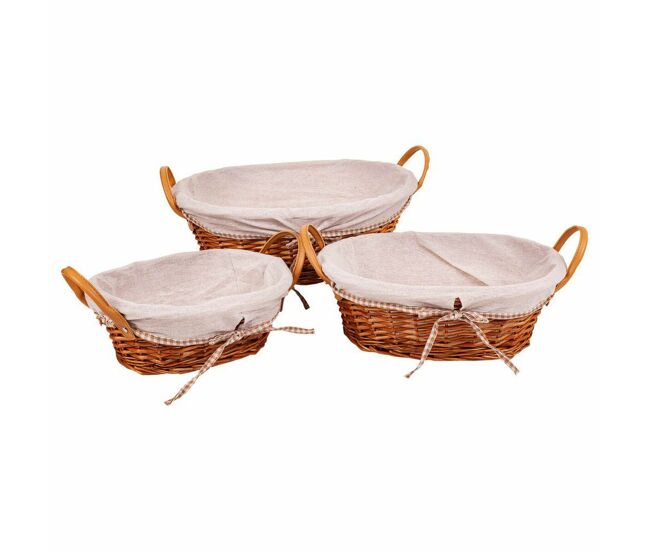 Juego de cestos alexandra house living natural mimbre madera de sauce 38 x 29 x 14 cm 34 x 16 x 44 cm 31,5 x 23,5 x 12 cm 3 piezas