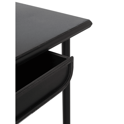 Mesa Com Estrutura De Metal, Porta De Vidro Oval E 2 Gavetas