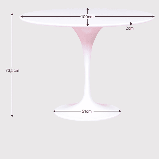 Mesa de jantar redonda de design (100 cm) - Stratus