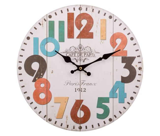 Reloj de pared de madera blanco d34x2 cm