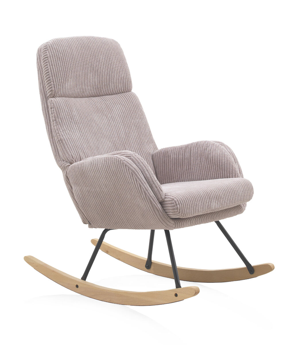 Mecedora con tejido de pana gruesa