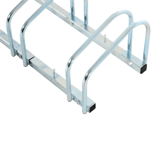 HOMCOM Estacionamento para 5 Bicicletas Suporte de Aço para Estacionar Bicicletas no Chão para Interior e Exterior 145x33x27cm Prata