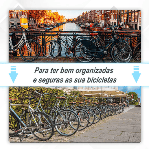 HOMCOM Estacionamento para 5 Bicicletas Suporte de Aço para Estacionar Bicicletas no Chão para Interior e Exterior 145x33x27cm Prata