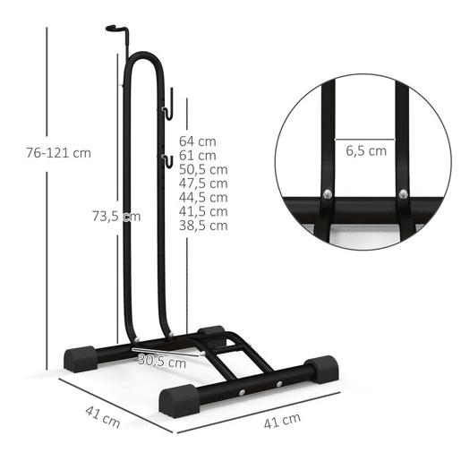 SPORTNOW Suporte para bicicletas de piso, estacionamento vertical e horizontal para bicicletas com ganchos ajustáveis u200Bu200Bpara bicicletas de 6 a 28 polegadas e 700 C preto