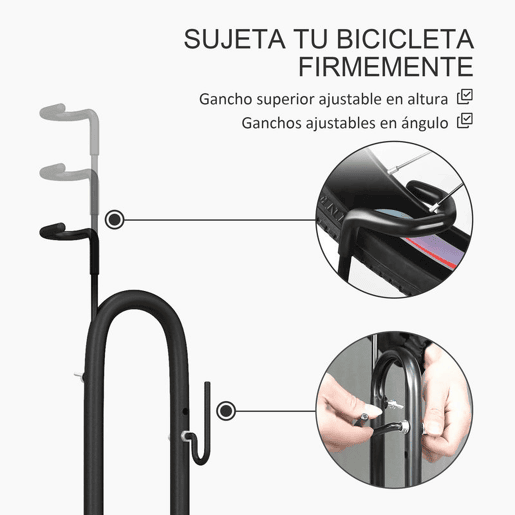 SPORTNOW Suporte para bicicletas de piso, estacionamento vertical e horizontal para bicicletas com ganchos ajustáveis u200Bu200Bpara bicicletas de 6 a 28 polegadas e 700 C preto