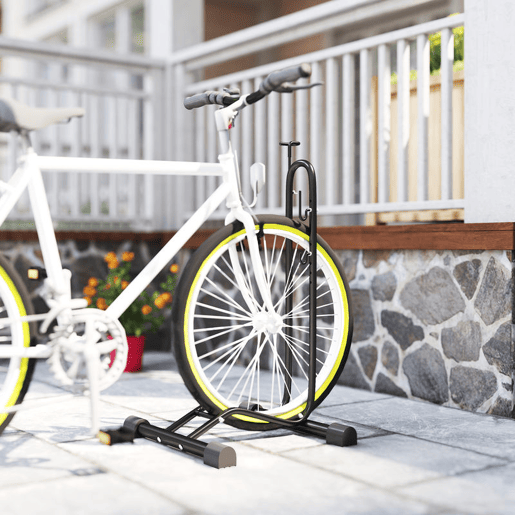 SPORTNOW Suporte para bicicletas de piso, estacionamento vertical e horizontal para bicicletas com ganchos ajustáveis u200Bu200Bpara bicicletas de 6 a 28 polegadas e 700 C preto