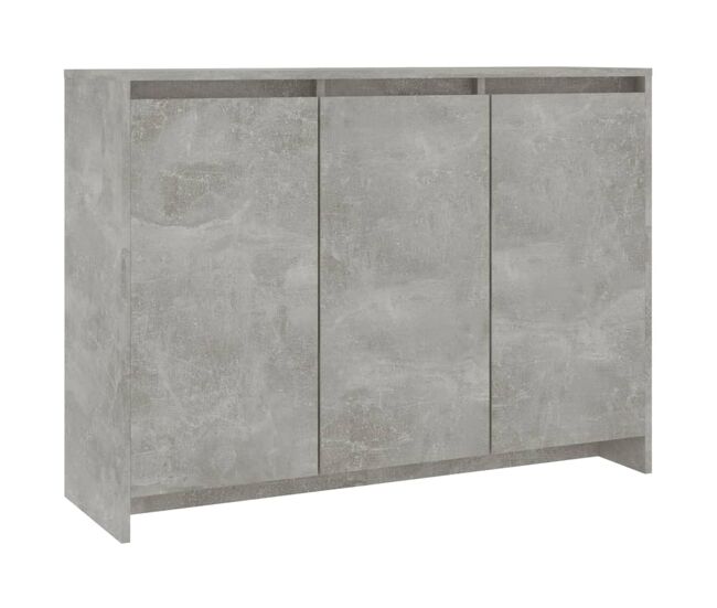 Vidaxl aparador de madera contrachapada gris hormigón 102x33x75 cm