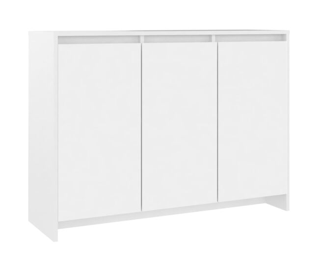 Vidaxl aparador de madera contrachapada blanco 102x33x75 cm