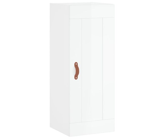 Vidaxl armario de pared madera ingeniería blanco brillo 34,5x34x90 cm