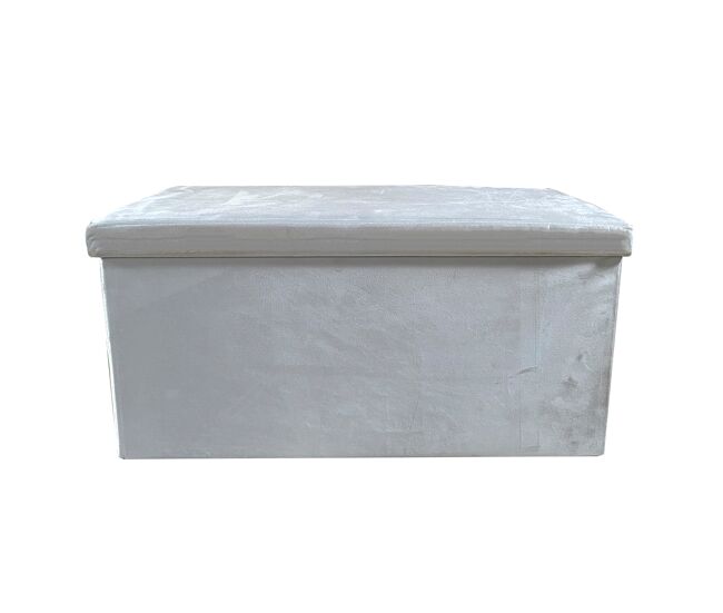 Puff ottoman almacenaje rectangular terciopelo plegable 76x38x38cm | nyana home | estilo otomano | terciopelo suave | negro, gris y beige