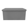Puff Otomano Retangular Dobrável Armazenamento em Couro Sintético 76x38x38cm | Página inicial de Nyana | Estilo Otomano | Couro sintético resistente | Preto, cinza e bege