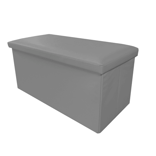 Puff Otomano Retangular Dobrável Armazenamento em Couro Sintético 76x38x38cm | Página inicial de Nyana | Estilo Otomano | Couro sintético resistente | Preto, cinza e bege