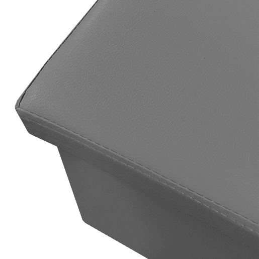 Puff Otomano Retangular Dobrável Armazenamento em Couro Sintético 76x38x38cm | Página inicial de Nyana | Estilo Otomano | Couro sintético resistente | Preto, cinza e bege