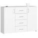 Cómoda K45 AKORD 4 cajones 2 puertas 110 Cómoda K45 AKORD 4 cajones 2 puertas 110 Blanco
