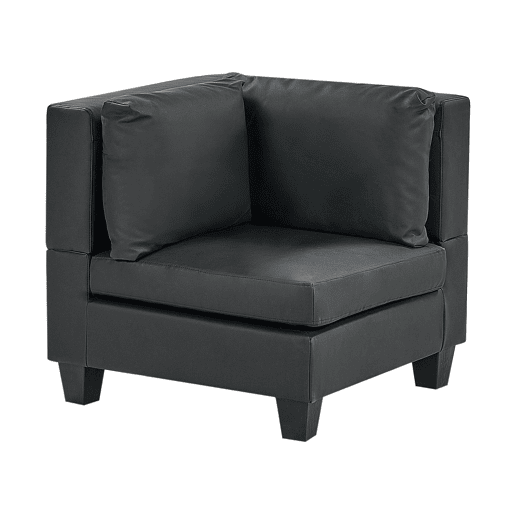 Sofá modular em forma de U UNSTAD Pele sintética Preto 5 lugares