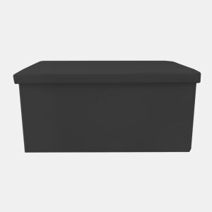 Puff Otomano Retangular Dobrável Armazenamento em Couro Sintético 76x38x38cm | Página inicial de Nyana | Estilo Otomano | Couro sintético resistente | Preto, cinza e bege