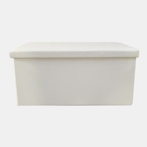 Puff Otomano Retangular Dobrável Armazenamento em Couro Sintético 76x38x38cm | Página inicial de Nyana | Estilo Otomano | Couro sintético resistente | Preto, cinza e bege
