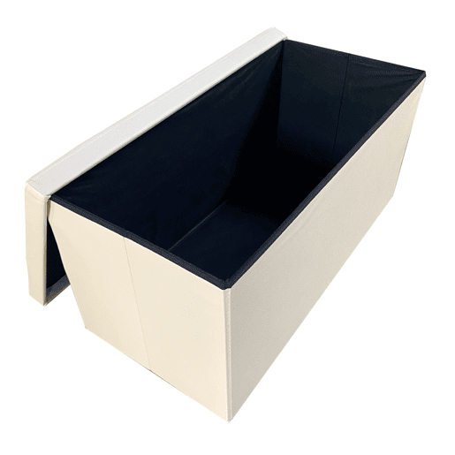 Puff Otomano Retangular Dobrável Armazenamento em Couro Sintético 76x38x38cm | Página inicial de Nyana | Estilo Otomano | Couro sintético resistente | Preto, cinza e bege Puff Otomano Retangular Dobrável Armazenamento em Couro Sintético 76x38x38cm | Página inicial de Nyana | Estilo Otomano | Couro sintético resistente | Preto, cinza e bege