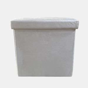 Puff otomano dobrável de veludo quadrado para armazenamento 38x38x38cm | Página inicial de Nyana | Estilo Otomano | Veludo macio | Preto, cinza e bege