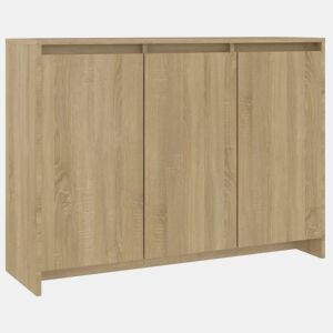 vidaXL Aparador 102x33x75 cm derivados de madeira carvalho sonoma