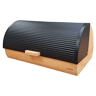 Briebe BB1162 Caixa de Pão para Guardar Pão, Madeira de Bambu, Tampa Deslizante, Bread Box para Armazenamento, , Preto