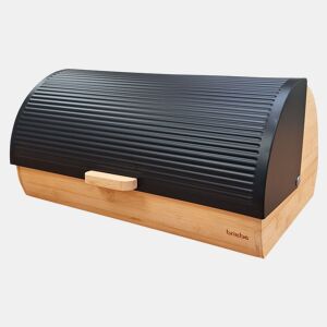 Briebe BB1162 Caixa de Pão para Guardar Pão, Madeira de Bambu, Tampa Deslizante, Bread Box para Armazenamento, , Preto