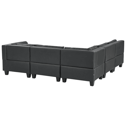 Sofá de canto modular UNSTAD Pele sintética Preto 5 lugares à direita Sofá de canto modular UNSTAD Pele sintética Preto 5 lugares à direita