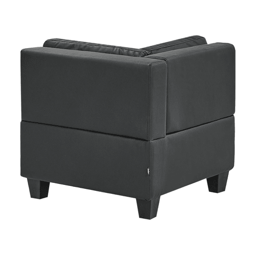 Sofá de canto modular UNSTAD Pele sintética Preto 5 lugares à direita Sofá de canto modular UNSTAD Pele sintética Preto 5 lugares à direita
