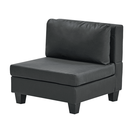 Sofá de canto modular UNSTAD Pele sintética Preto 5 lugares à direita Sofá de canto modular UNSTAD Pele sintética Preto 5 lugares à direita