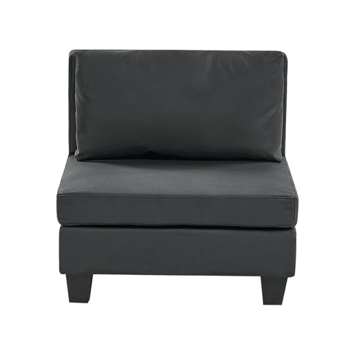 Sofá de canto modular UNSTAD Pele sintética Preto 4 lugares à direita