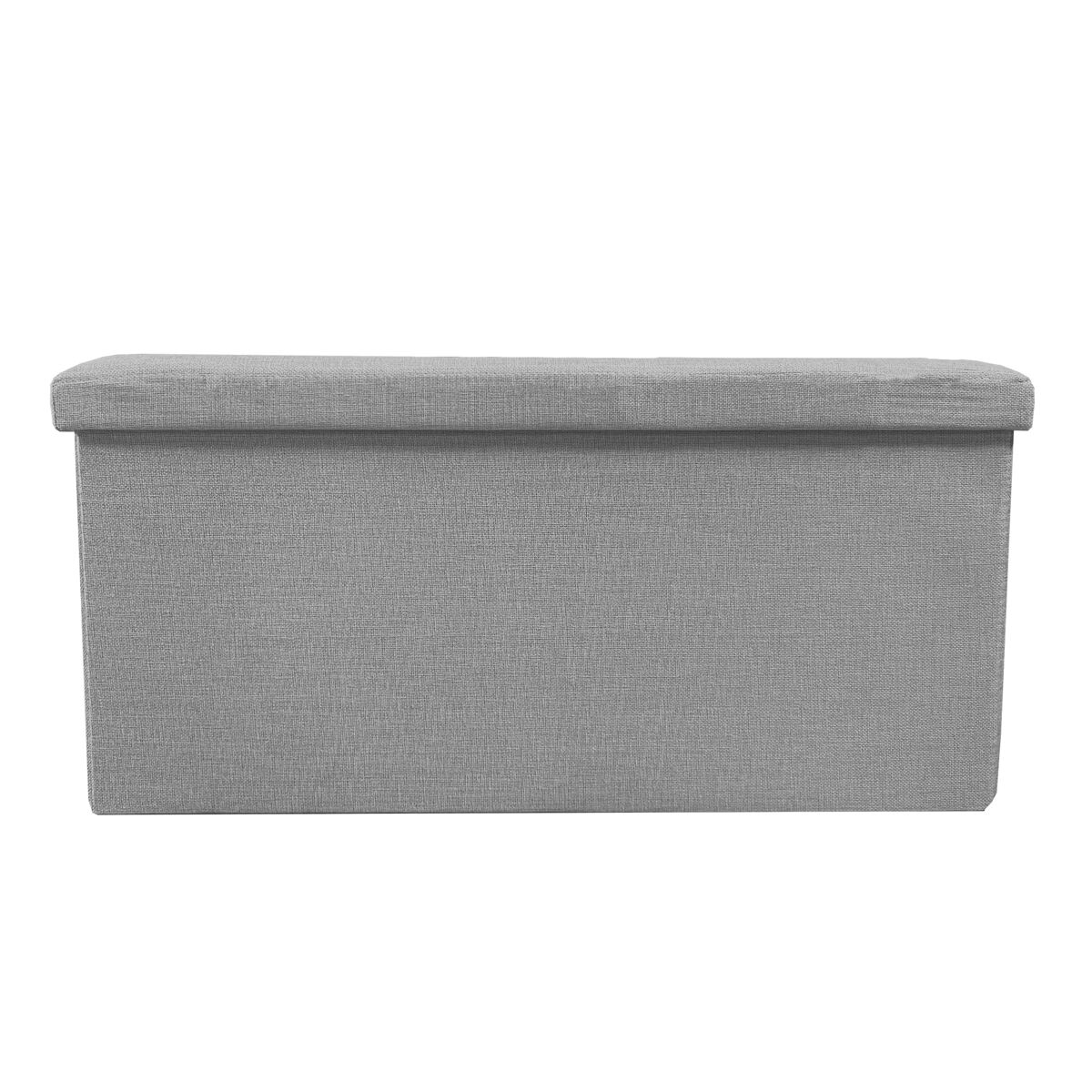 Puff ottoman almacenaje rectangular tela plegable 76x38x38cm | nyana home | estilo otomano | tela resistente | negro, gris y beige