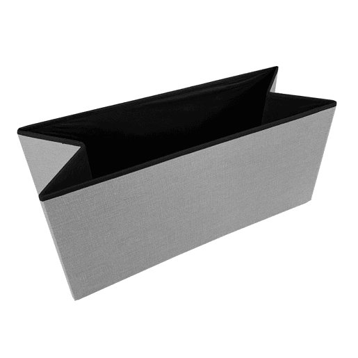 Puff Otomano Retangular Armazenamento Tecido Dobrável 76x38x38cm | Página inicial de Nyana | Estilo Otomano | Tecido Resistente | Preto, cinza e bege