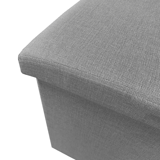 Puff Otomano Retangular Armazenamento Tecido Dobrável 76x38x38cm | Página inicial de Nyana | Estilo Otomano | Tecido Resistente | Preto, cinza e bege