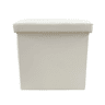 Puff Otomano Armazenamento Quadrado Couro Sintético Dobrável 38x38x38cm | Página inicial de Nyana | Estilo Otomano | Couro sintético resistente | Preto, cinza e bege