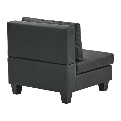 Sofá de canto modular UNSTAD Pele sintética Preto 4 lugares à esquerda
