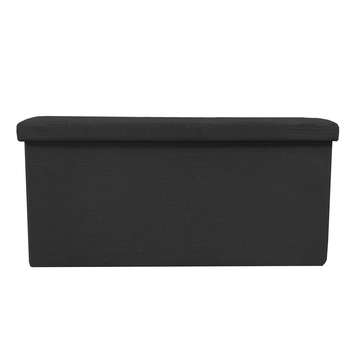 Puff ottoman almacenaje rectangular tela plegable 76x38x38cm | nyana home | estilo otomano | tela resistente | negro, gris y beige