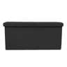 Puff Otomano Retangular Armazenamento Tecido Dobrável 76x38x38cm | Página inicial de Nyana | Estilo Otomano | Tecido Resistente | Preto, cinza e bege