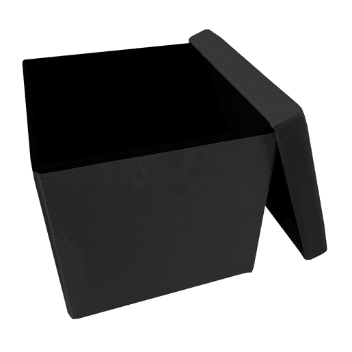 Puff otomano dobrável de veludo quadrado para armazenamento 38x38x38cm | Página inicial de Nyana | Estilo Otomano | Veludo macio | Preto, cinza e bege