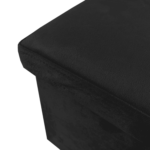 Puff otomano dobrável de veludo quadrado para armazenamento 38x38x38cm | Página inicial de Nyana | Estilo Otomano | Veludo macio | Preto, cinza e bege