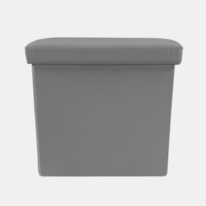 Puff Otomano Armazenamento Quadrado Couro Sintético Dobrável 38x38x38cm | Página inicial de Nyana | Estilo Otomano | Couro sintético resistente | Preto, cinza e bege