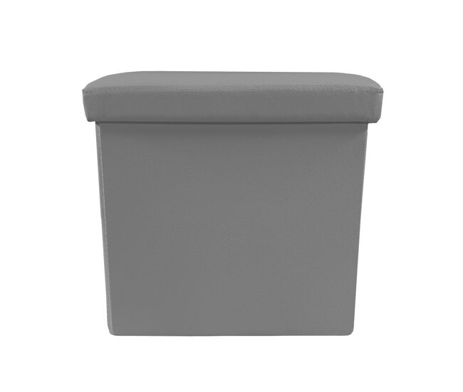 Puff ottoman almacenaje cuadrado polipiel plegable 38x38x38cm | nyana home | estilo otomano | polipiel resistente | negro, gris y beige