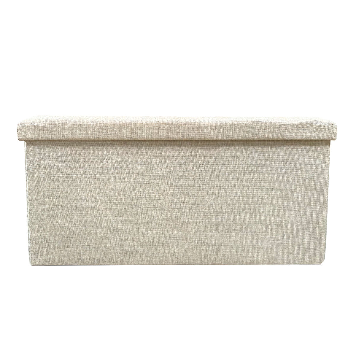 Puff ottoman almacenaje rectangular tela plegable 76x38x38cm | nyana home | estilo otomano | tela resistente | negro, gris y beige