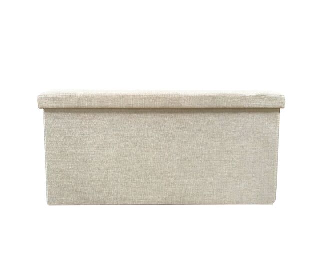Puff ottoman almacenaje rectangular tela plegable 76x38x38cm | nyana home | estilo otomano | tela resistente | negro, gris y beige