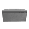 Puff otomano dobrável de veludo retangular para armazenamento 76x38x38cm | Página inicial de Nyana | Estilo Otomano | Veludo macio | Preto, cinza e bege
