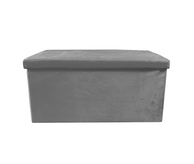 Puff ottoman almacenaje rectangular terciopelo plegable 76x38x38cm | nyana home | estilo otomano | terciopelo suave | negro, gris y beige