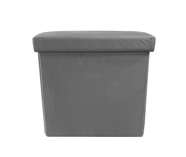 Puff ottoman almacenaje cuadrado terciopelo plegable 38x38x38cm | nyana home | estilo otomano | terciopelo suave | negro, gris y beige